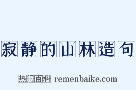 寂静的山林造句是什么意思的图片